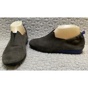 Arche Flats Womens 39 8.5 9 Olive Green & Purple Nubuck Suede Shoes Slip On